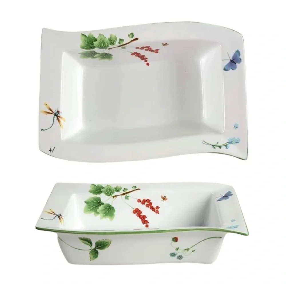 Wild Garden Floral Baking Dish Presentable Ovenware Loaf Pan Christmas Dragonfly